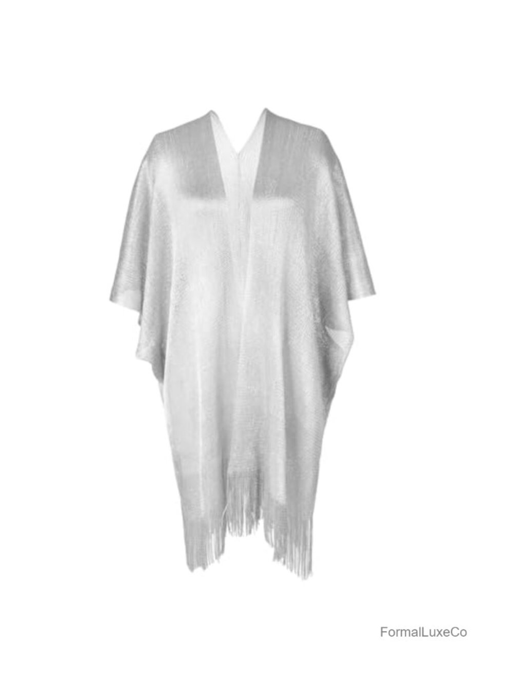 Metallic Sparkle Evening Shawl Wrap Open Front Cape Beach Coverup